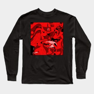 the whale and the earthly delights paradise hell ecopop art Long Sleeve T-Shirt